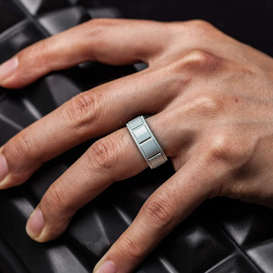 ITGlife® Edge Matrix Silicone Ring - Light Gray