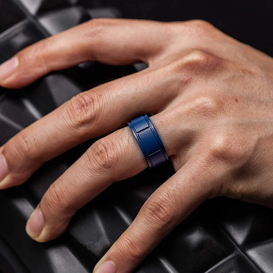 ITGlife® Edge Matrix Silicone Ring - Navy Blue