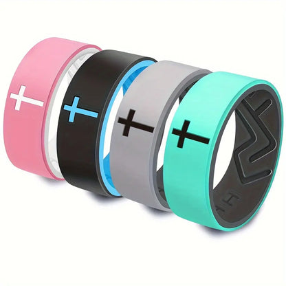 ITGlife® Minimalist Cross Engraved Silicone Ring – Durable, Comfortable & Breathable 8mm Band for Men & Women