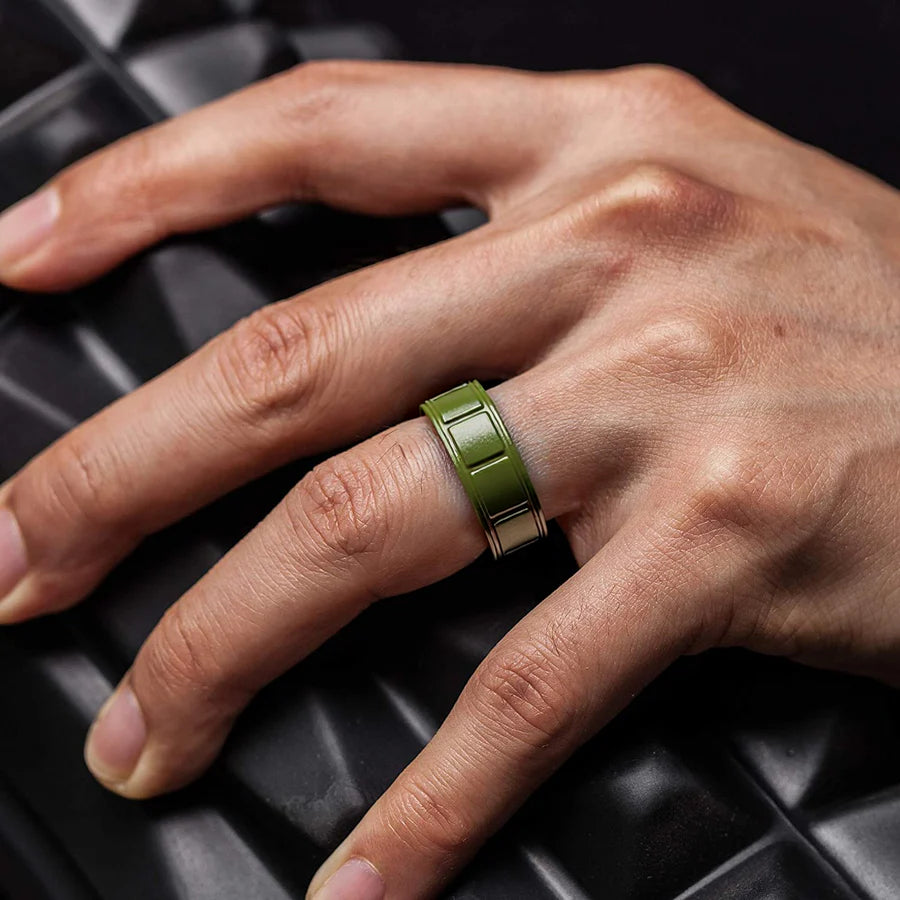ITGlife® Edge Matrix Silicone Ring - Military Green