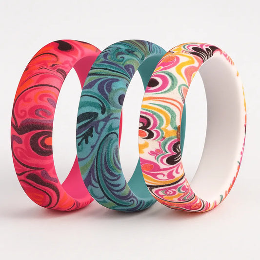 ITGlife® Printed Muse 3-Pack Silicone Rings