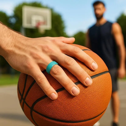 ITGlife® | 7 Pack Men’s Silicone Wedding Rings – Breathable Comfort Fit with Ergonomic AirFlow Grooves