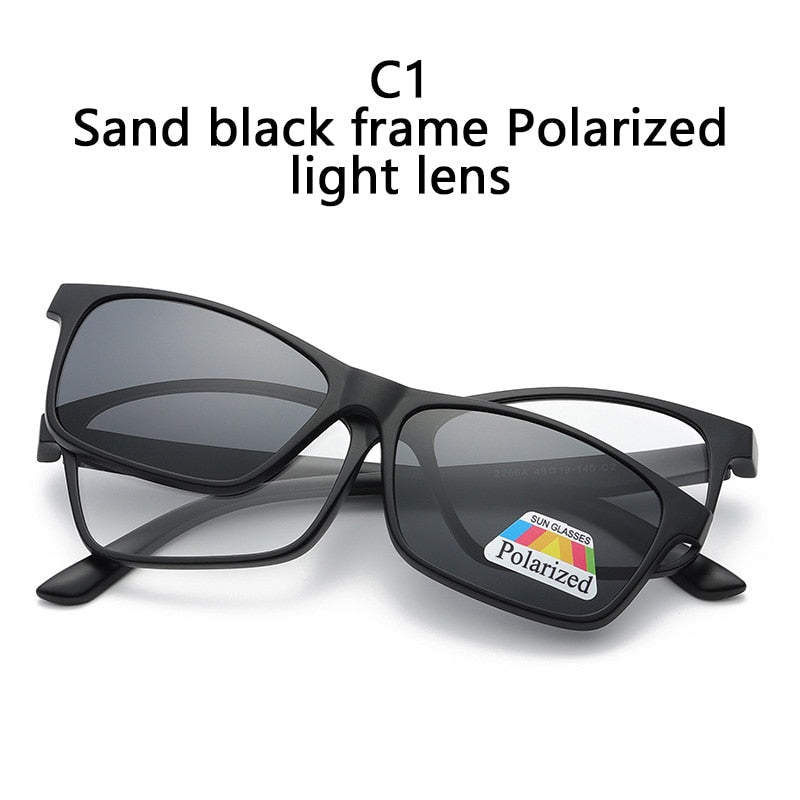 1 Plus 5 Magnetic Sport Retro Sunglasses Set